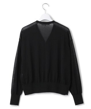 23区 【一部店舗限定/洗える】ライトシアーニット ジップカーディガン ブラック系