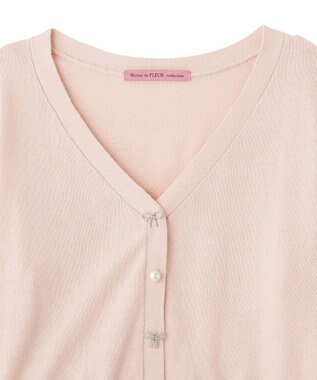Maison de FLEUR ビジューリボンカーディガン Pink