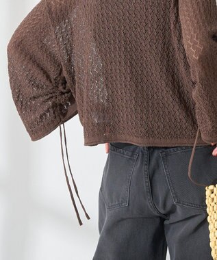 AMERICAN HOLIC 2WAYレース編みニットカーディガン Brown