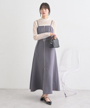 earth music&ecology ダブルジップキャミワンピース Light Gray