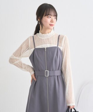earth music&ecology ダブルジップキャミワンピース Light Gray