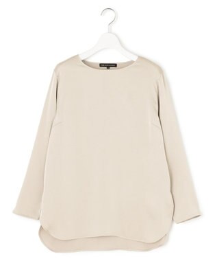 23区 L 【洗える】サテン ロングスリーブ Tシャツ ブラウン系