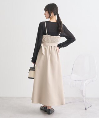 earth music&ecology ダブルジップキャミワンピース Beige