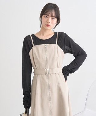 earth music&ecology ダブルジップキャミワンピース Beige