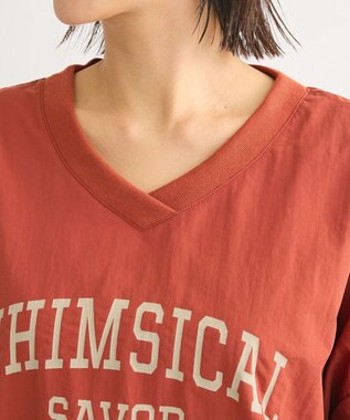 Green Parks ナイロンロゴＶネックプルオーバー Red