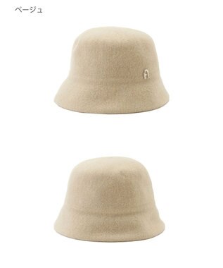 MOONBAT FURLA(フルラ)ロゴ付き バスクハット 帽子 UVカット サイズ調整 ベージュ