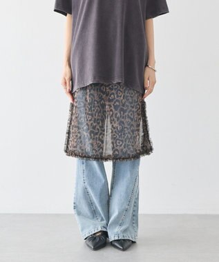earth music&ecology レイヤードスカート(Long) Leopard