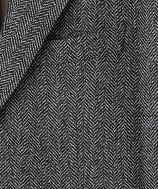 GOTAIRIKU 新色追加【一部ストレッチ】カシミヤブレンド 定番ツイードジャケット(25年モデル) グレー×ヘリンボーン