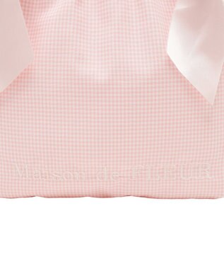 Maison de FLEUR ギンガムダブルリボンギャザートートバッグ Salmon Pink