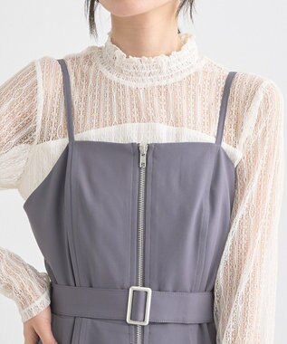 earth music&ecology ダブルジップキャミワンピース Light Gray