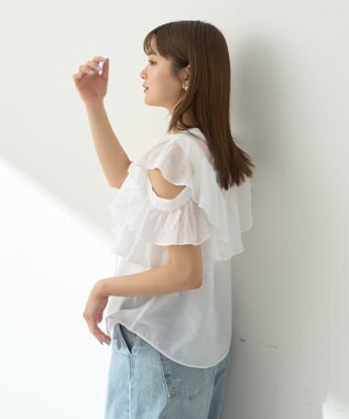 earth music&ecology ２ＷＡＹフリルブラウス White