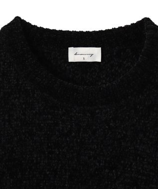 WEGO ベロアモールワンポイントプルオーバー ブラック