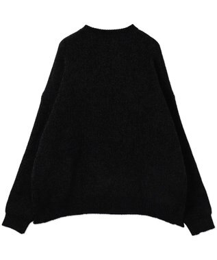WEGO ベロアモールワンポイントプルオーバー ブラック