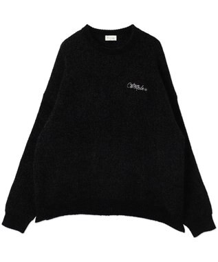 WEGO ベロアモールワンポイントプルオーバー ブラック