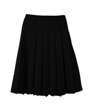 WEGO ベルト付プリーツミドルスカート ブラック