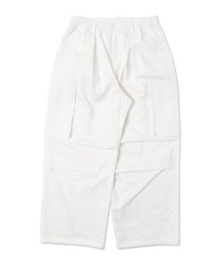 WEGO 【ウエストゴム/SMLサイズ展開】イージーワイドカーゴパンツ ホワイト