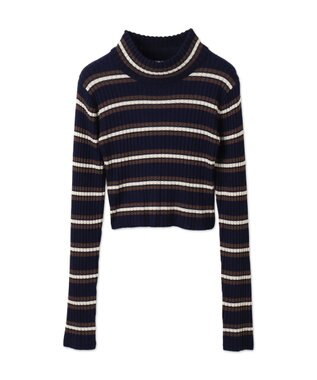 WEGO リブハイネックショートニット 柄1