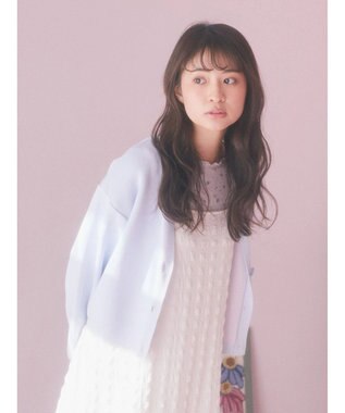 earth music&ecology バイカラースポンディッシュカーディガン Sax