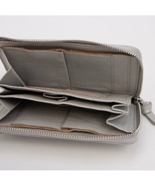 UNBILLION ペルケ perche / ドット型押しL字ロングストラップウォレット シルバー