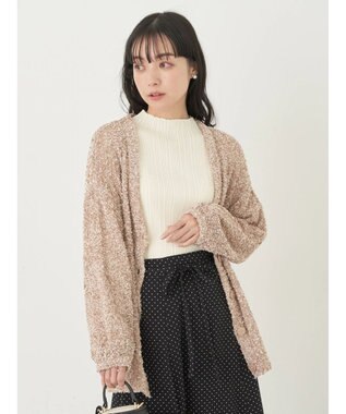 earth music&ecology ぽこぽこヤーンカーディガン Beige