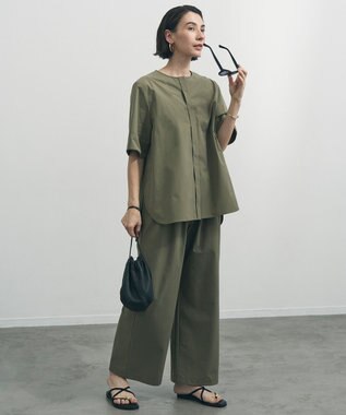 UNFILO 【セットアップ着用可】FINE MOVE ブラウス カーキ