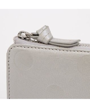 UNBILLION ペルケ perche / ドット型押しL字ロングストラップウォレット シルバー