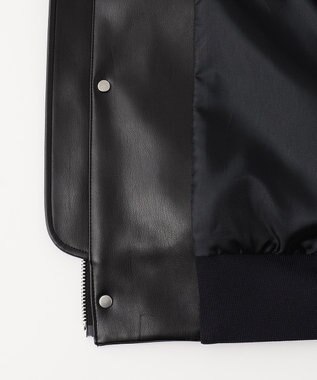 NAVE 【Nave】フェイクラムスキン ブルゾン ブラック系