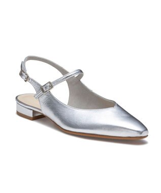 REGAL FOOT COMMUNITY 【リーガルレディース】F29R ストラップバックベルトパンプス フラットシューズ シルバー