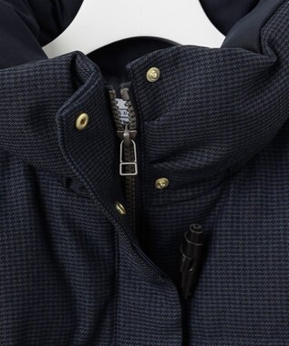 J.PRESS LADIES 【洗える】ポリエステルハウンドトゥース ロング ダウンコート ネイビー系3