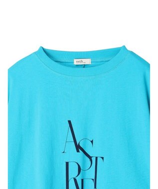 earth music&ecology バックディティールロゴＴＥＥ Blue Green