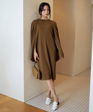 ICB 【洗える】ドライコットンアセテート ドルマンスリーブカーディガン キャメル系