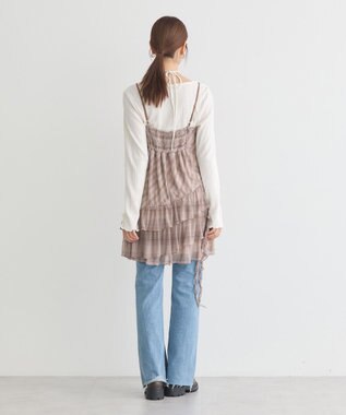 earth music&ecology フロントリボンチェックミニキャミワンピース Check Brown