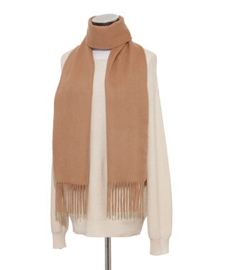 MOONBAT プラスムーンバット (+moonbat) カシミヤ100％無地マフラー 洗える 190㎝×30㎝ キャメル