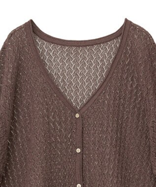 AMERICAN HOLIC 2WAYレース編みニットカーディガン Brown