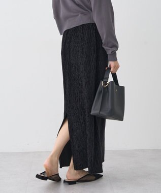 earth music&ecology シャイニーベロアスカート Black