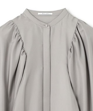 BEIGE， 【洗える】LISERONS / シルクパフワンピース L Gray