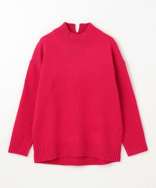 ANY L ラムウールボトルネックプルオーバー ピンク