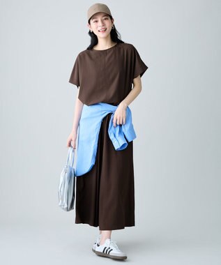 ANY 楽映えガウチョパンツ（セットアップ着用可） ブラウン