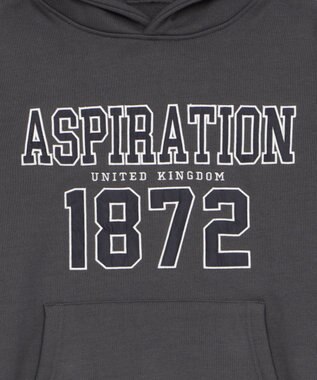 WEGO 裏起毛グラフィックビッグプルパーカー ダークグレー