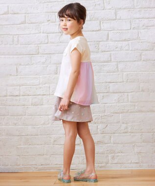 ANY KIDS バックシャン Tシャツ エクリュ×レインボー