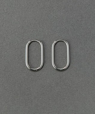 Phoebe 〈金属アレルギー対応〉グラムオーバルフープピアス　シルバー　楕円型/オーバル/ステンレス