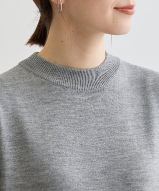 Green Parks 杢グレー袖チュールニットワンピース Gray Mixture