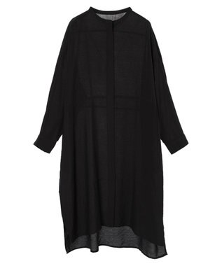 AMERICAN HOLIC 接触冷感バンドカラー切替シャツワンピース Black