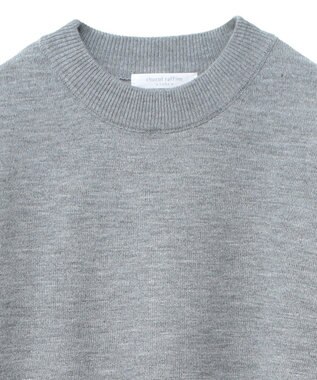 Green Parks 杢グレー袖チュールニットワンピース Gray Mixture