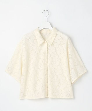 Feroux 【洗える】レース ブラウス アイボリー系