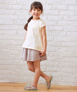 ANY KIDS バックシャン Tシャツ エクリュ×レインボー