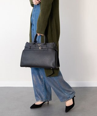 INTER-CHAUSSURES 【CHRISTIAN VILLA】レザーハンドバッグ ブラック