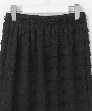 Feroux 【洗える】カットフリルＩラインスカート ブラック系