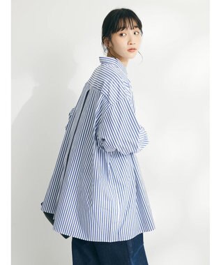 CRAFT STANDARD BOUTIQUE イージーケアオーバーシャツ Stripe Blue