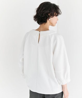 #Newans 【セレモニーにも/洗濯機可】ランタンスリーブブラウス ホワイト